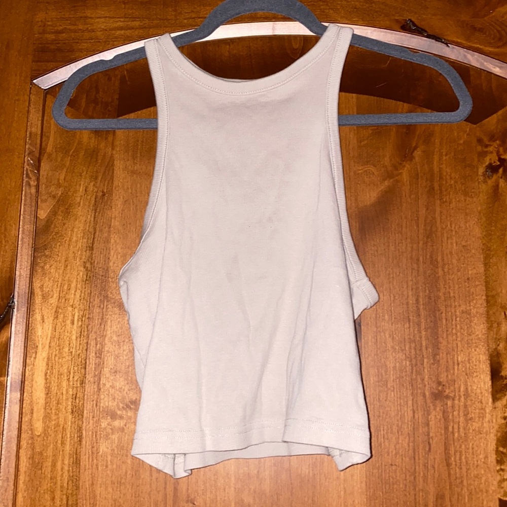 beige tank top